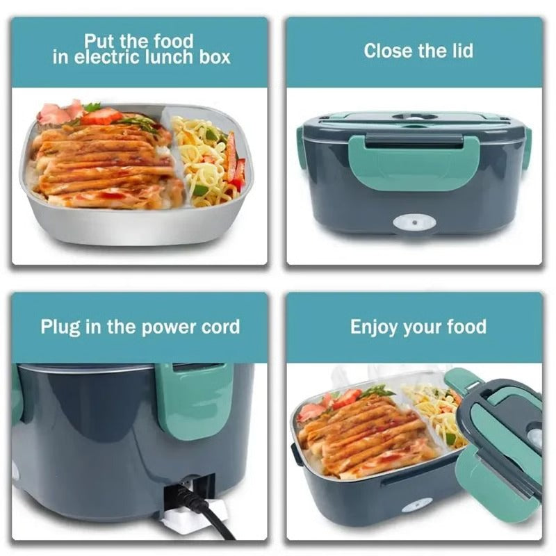 Self Heating Bento Box for Travel, Office and Vehicle Use