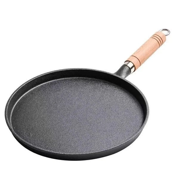 Uncoated Cast Iron Pancake Pan for Gas and Induction Stoves