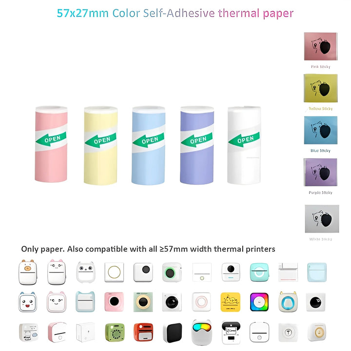 Portable Inkless Thermal Sticker Printer, Bluetooth Photo and Memo Printer