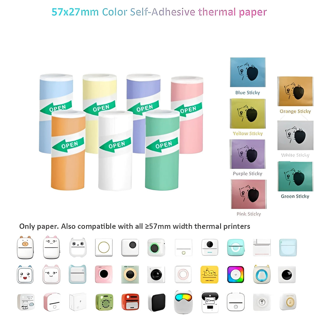 Portable Inkless Thermal Sticker Printer, Bluetooth Photo and Memo Printer