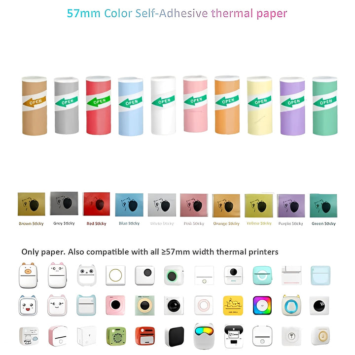 Portable Inkless Thermal Sticker Printer, Bluetooth Photo and Memo Printer