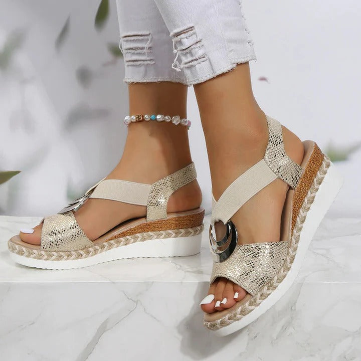 Womens Arch Support Wedge Sandals with Breathable Orthopaedic Design