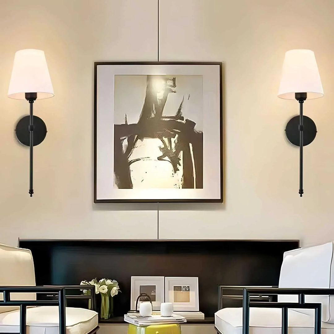 Wireless Wall Mounted Light Fixtures, Set of 2 with Battery Operation