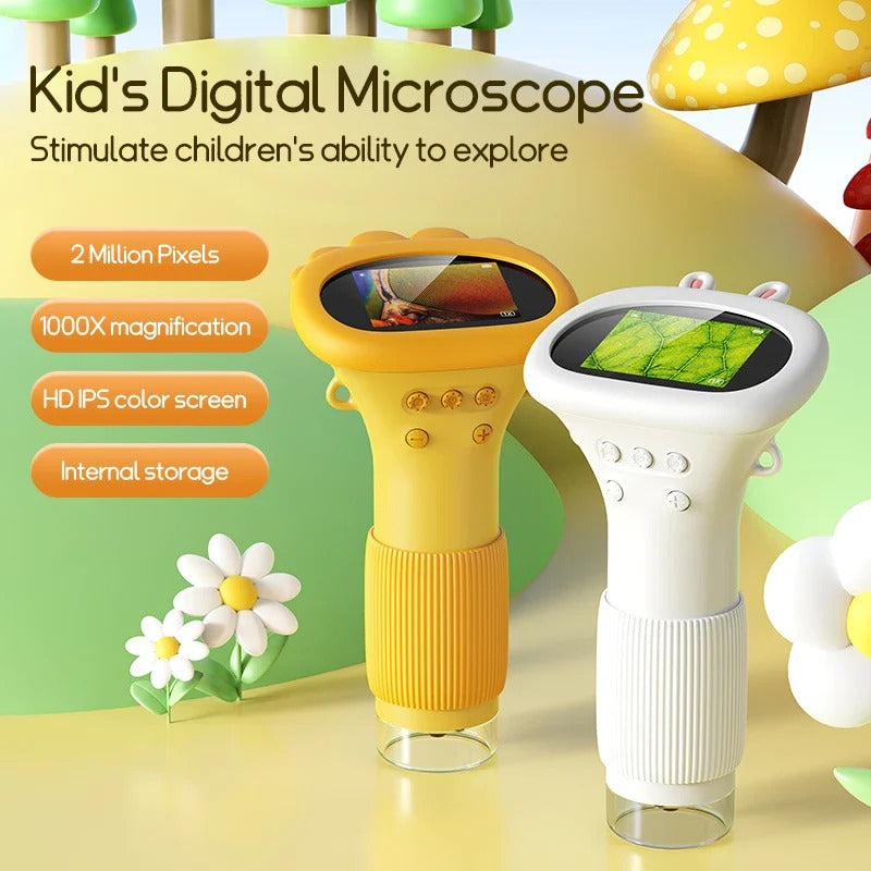 Kids Handheld Science Microscope with 1000X Zoom for Nature Exploration