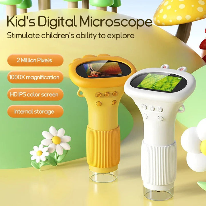 Kids Handheld Science Microscope with 1000X Zoom for Nature Exploration