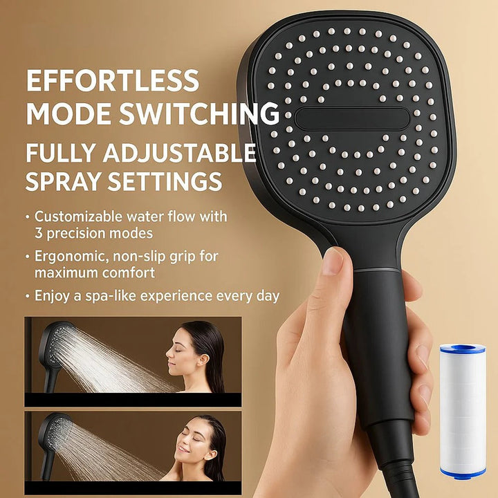Turbo Boost Shower Head with Filtration System