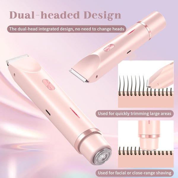 Dual Head Electric Bikini Trimmer for Women, Wet and Dry Waterproof Shaver