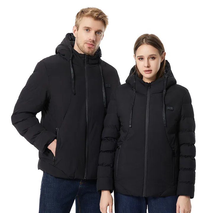 Heated Hooded Jacket with Adjustable Heat Settings