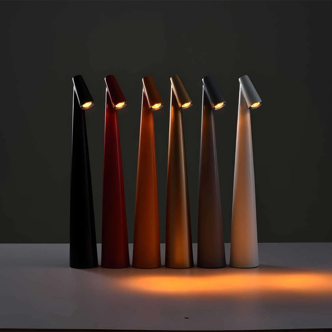 Rechargeable Aluminum Table Lamp with Adjustable Brightness and USB Port