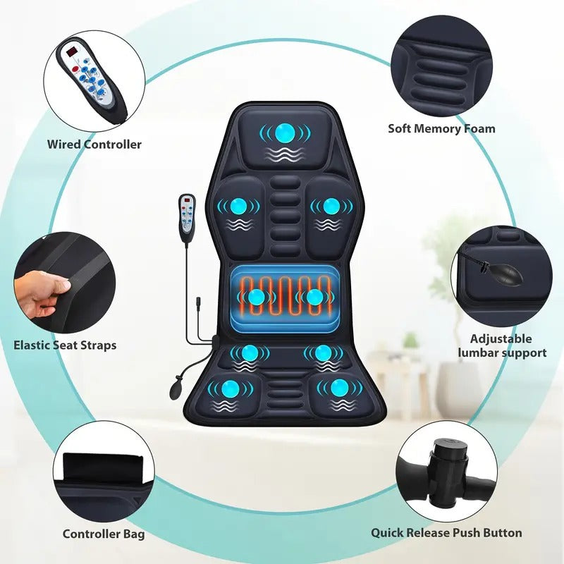 Heated Back Massager with Full Coverage Design