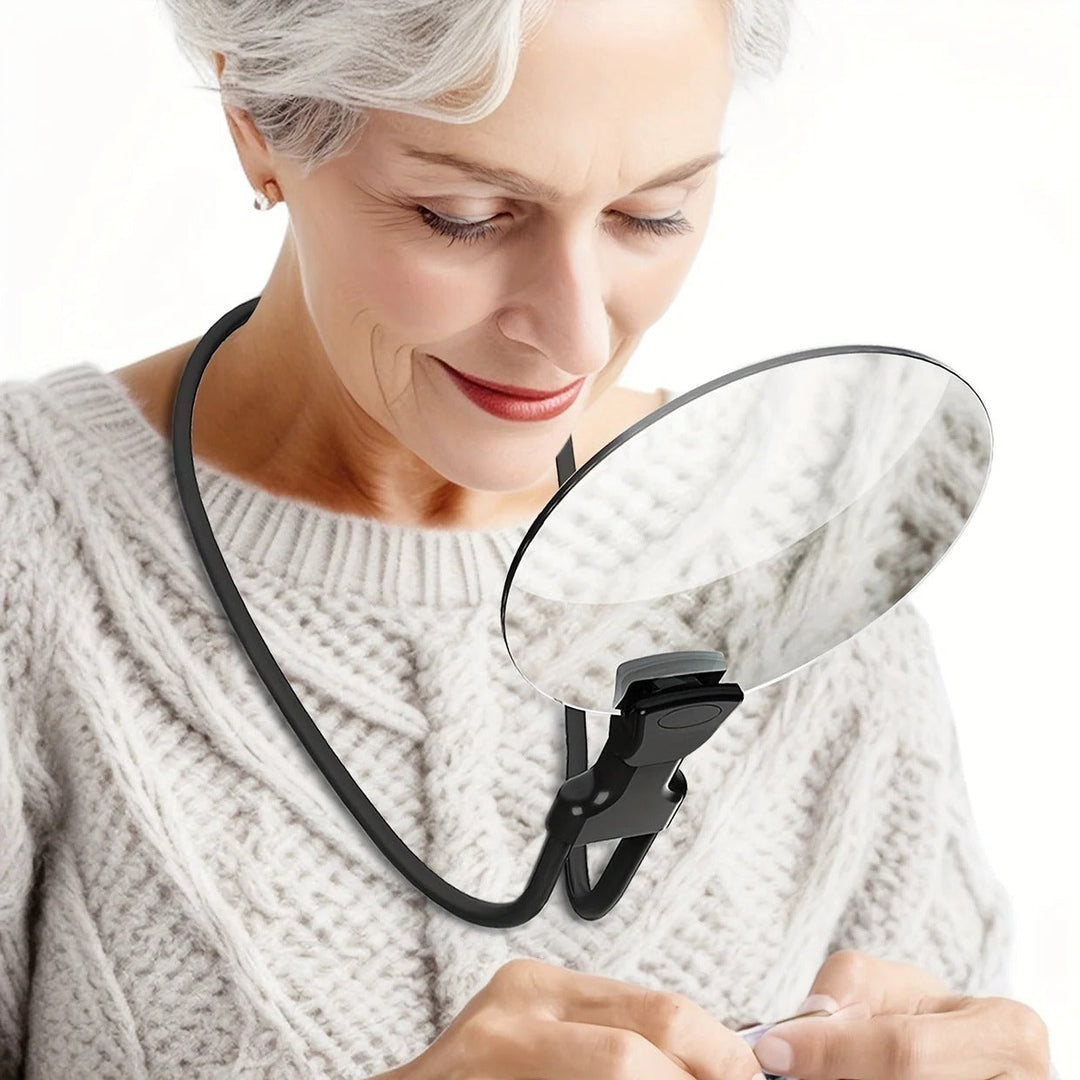 5X Magnification Hands Free Magnifying Glass with Ergonomic Neck Strap