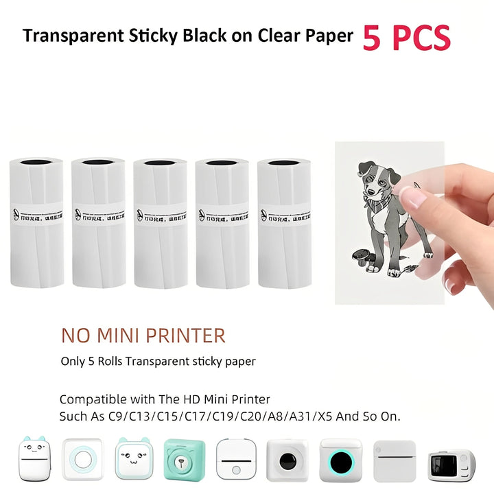 Portable Inkless Thermal Sticker Printer, Bluetooth Photo and Memo Printer
