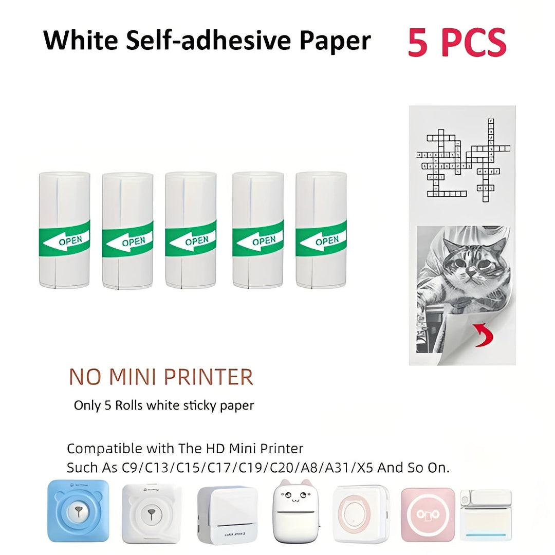 Portable Inkless Thermal Sticker Printer, Bluetooth Photo and Memo Printer