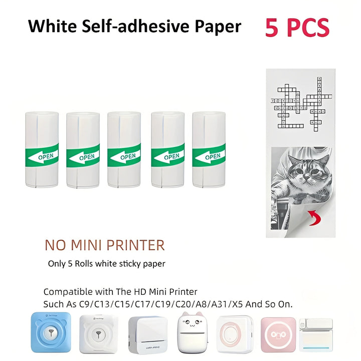 Portable Inkless Thermal Sticker Printer, Bluetooth Photo and Memo Printer