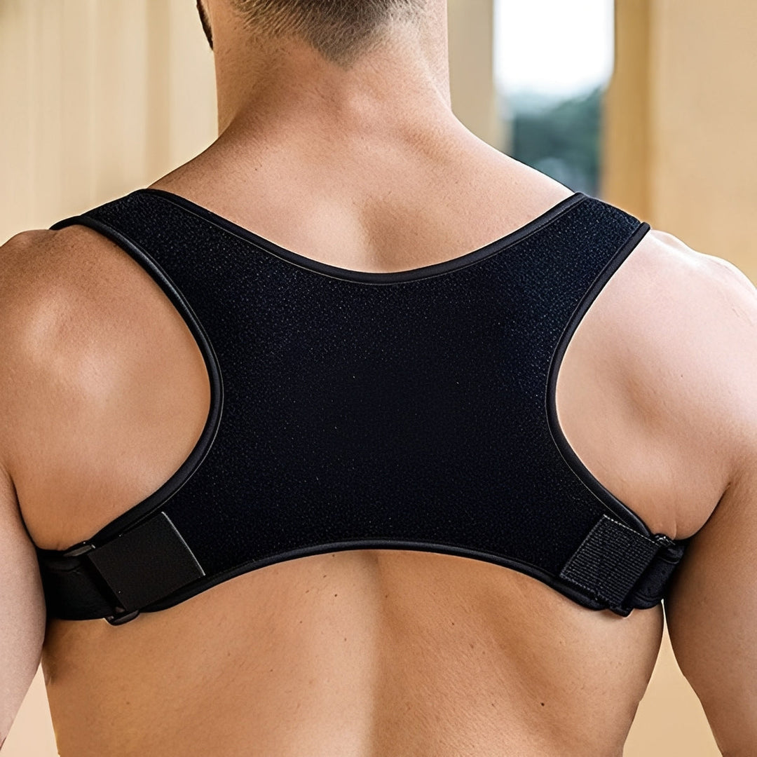 Upper Back Posture Support Brace with Adjustable Shoulder Straps for Spine Alignment