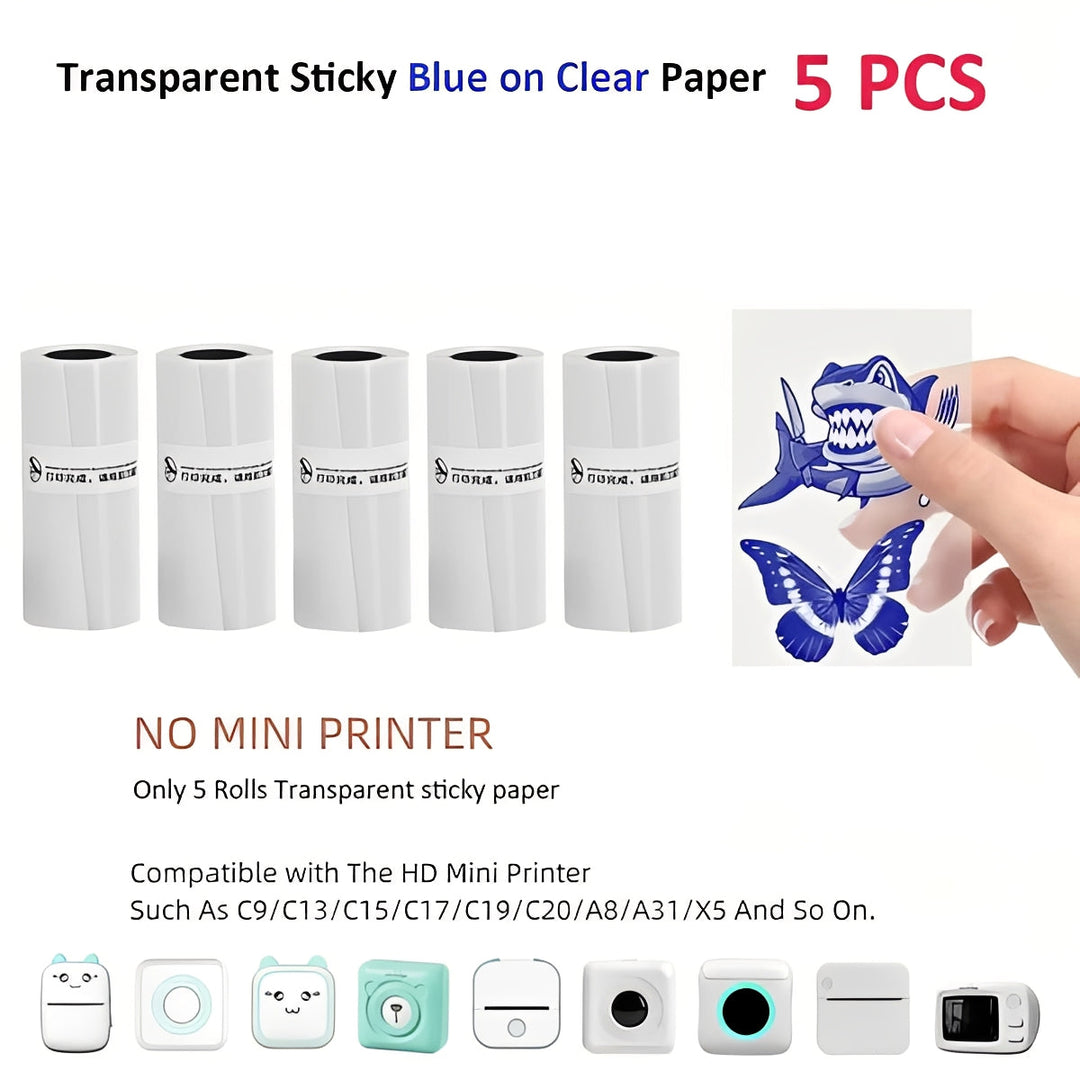 Portable Inkless Thermal Sticker Printer, Bluetooth Photo and Memo Printer