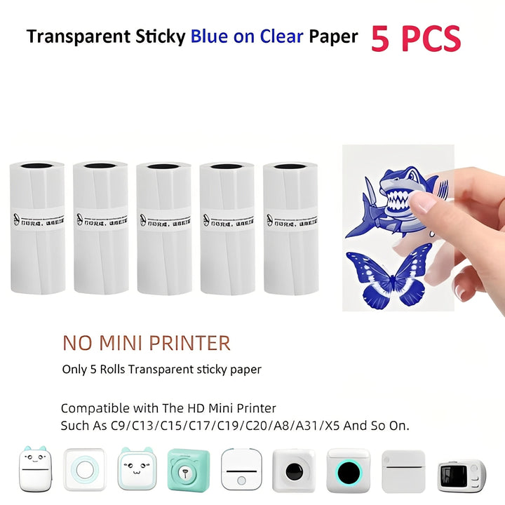 Portable Inkless Thermal Sticker Printer, Bluetooth Photo and Memo Printer