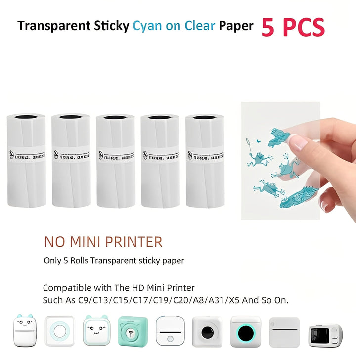 Portable Inkless Thermal Sticker Printer, Bluetooth Photo and Memo Printer