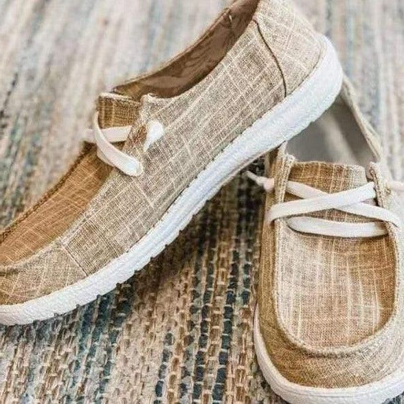 Womens Elasticated Canvas Slip-On Shoes with Roomy Toe Box and Padded Footbed