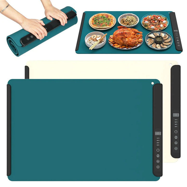 Electric Heating Mat for Food with Foldable Design and Auto Shutoff