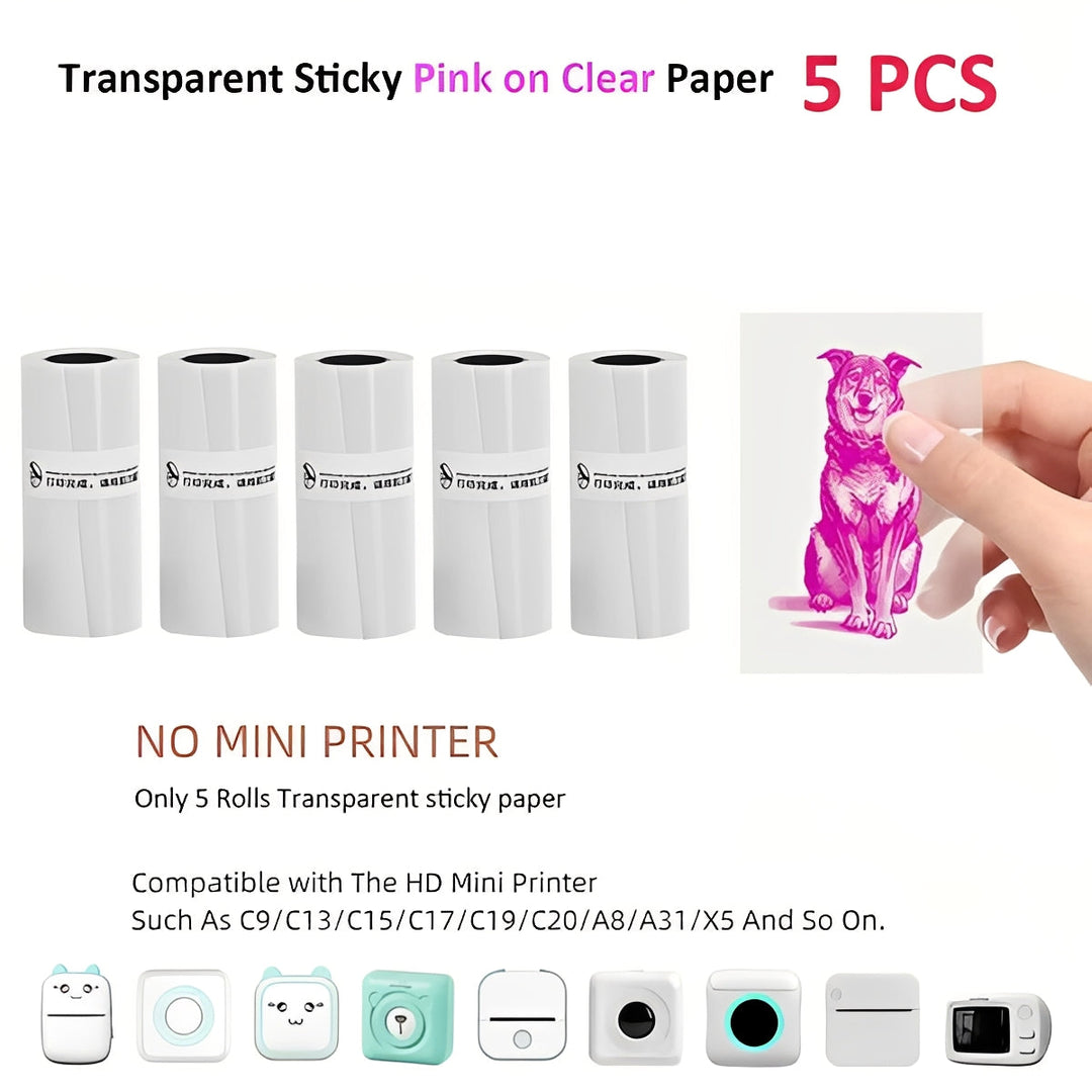 Portable Inkless Thermal Sticker Printer, Bluetooth Photo and Memo Printer