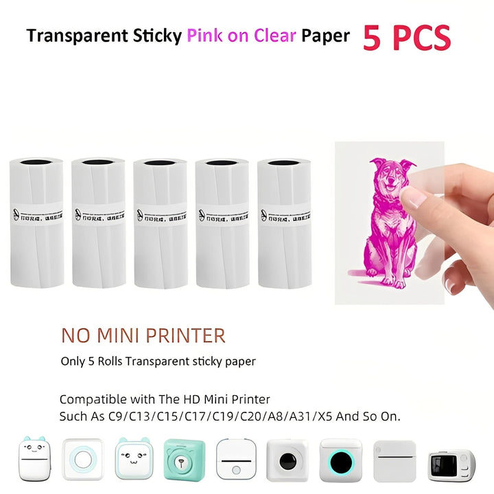 Portable Inkless Thermal Sticker Printer, Bluetooth Photo and Memo Printer
