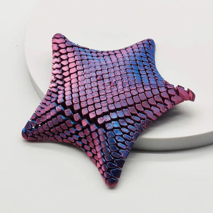 3D Printed Jointed Sea Star Sensory Toy with Flexible Articulated Segments for Desk Fidgeting