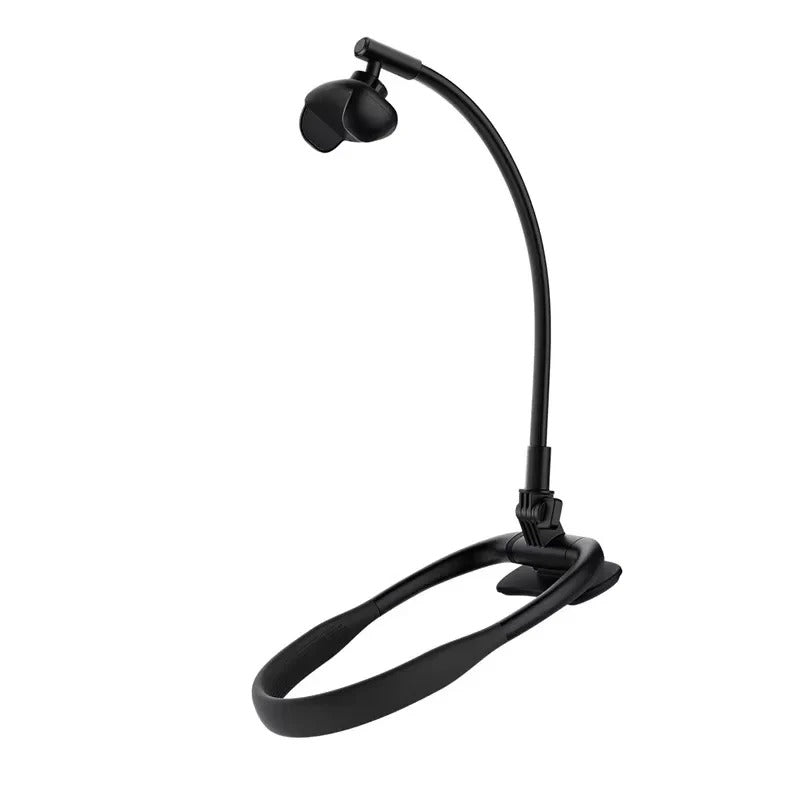 Wearable Phone Holder with Flexible Arm and 360 Degree Rotation