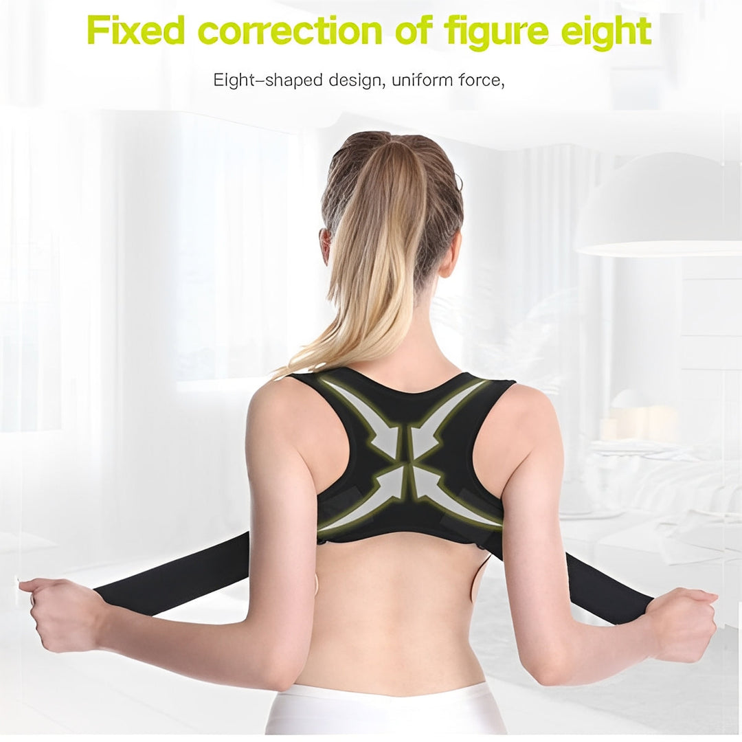 Upper Back Posture Support Brace with Adjustable Shoulder Straps for Spine Alignment