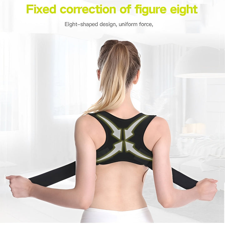 Upper Back Posture Support Brace with Adjustable Shoulder Straps for Spine Alignment