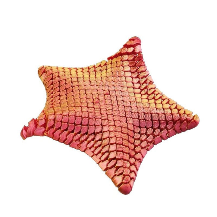 3D Printed Jointed Sea Star Sensory Toy with Flexible Articulated Segments for Desk Fidgeting