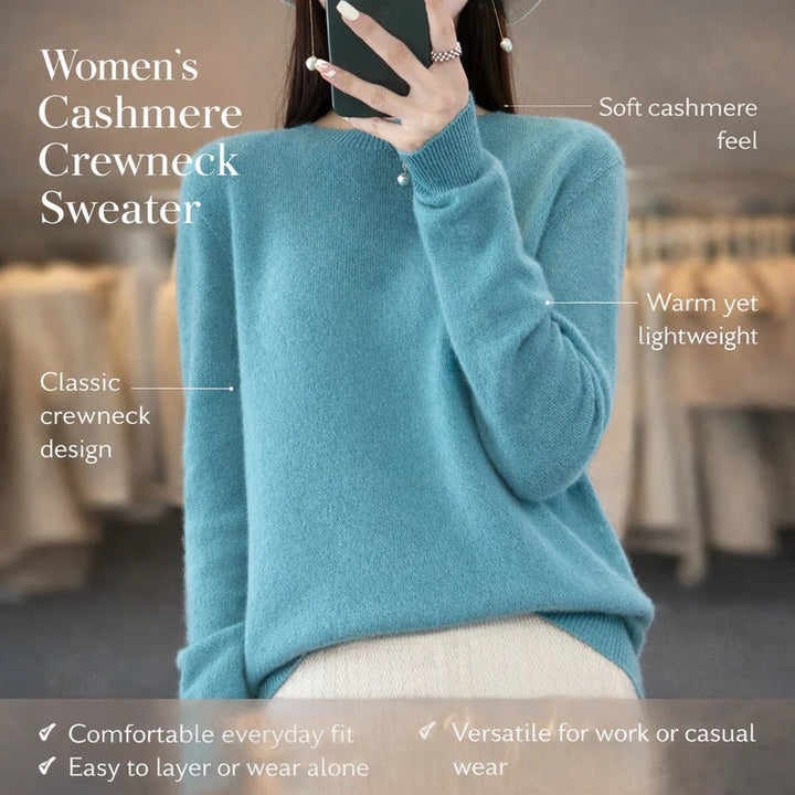 Warm Cashmere Pullover with Crewneck for Women