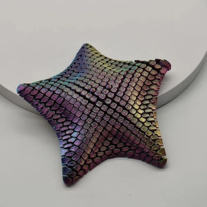 3D Printed Jointed Sea Star Sensory Toy with Flexible Articulated Segments for Desk Fidgeting