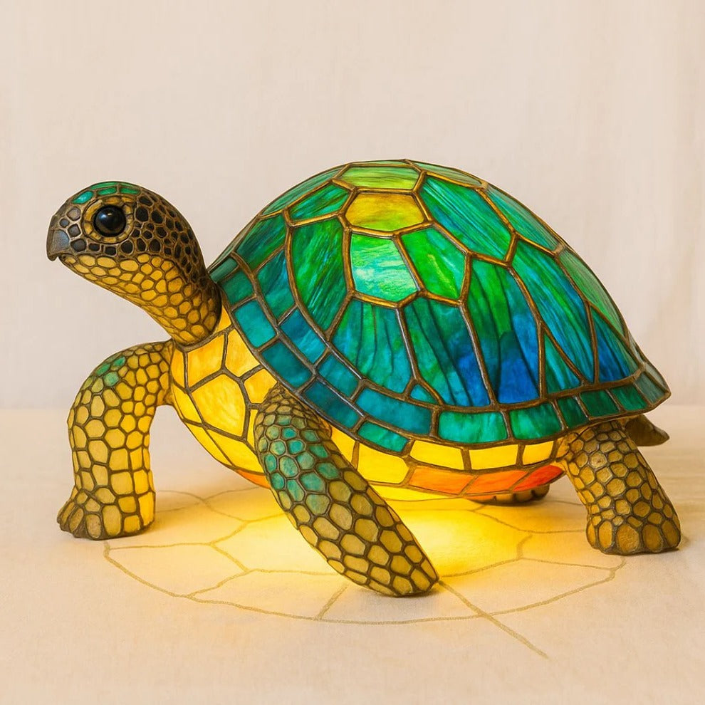 Turtle Shaped Lamp with Warm Light, Decorative Accent Piece