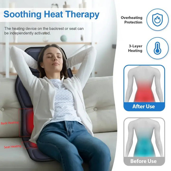 Heated Back Massager with Full Coverage Design