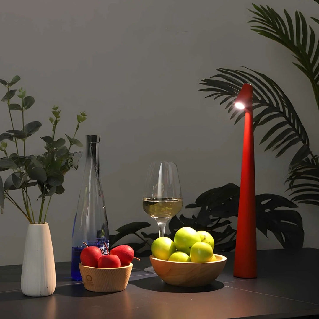 Rechargeable Aluminum Table Lamp with Adjustable Brightness and USB Port