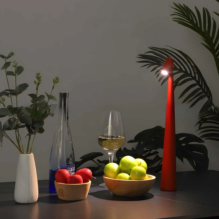 Rechargeable Aluminum Table Lamp with Adjustable Brightness and USB Port