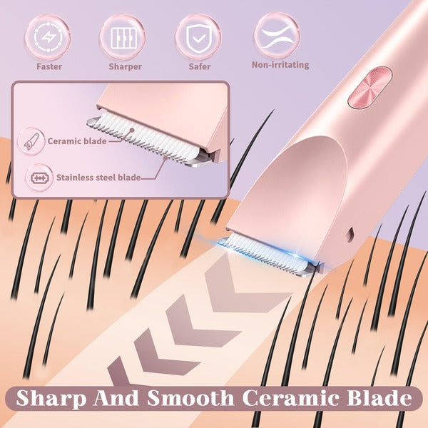 Dual Head Electric Bikini Trimmer for Women, Wet and Dry Waterproof Shaver