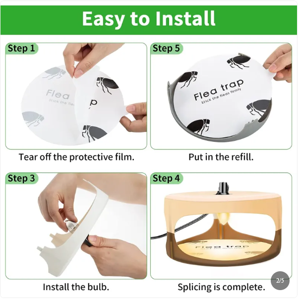 Indoor Flea Trap and Catcher with Sticky Pads