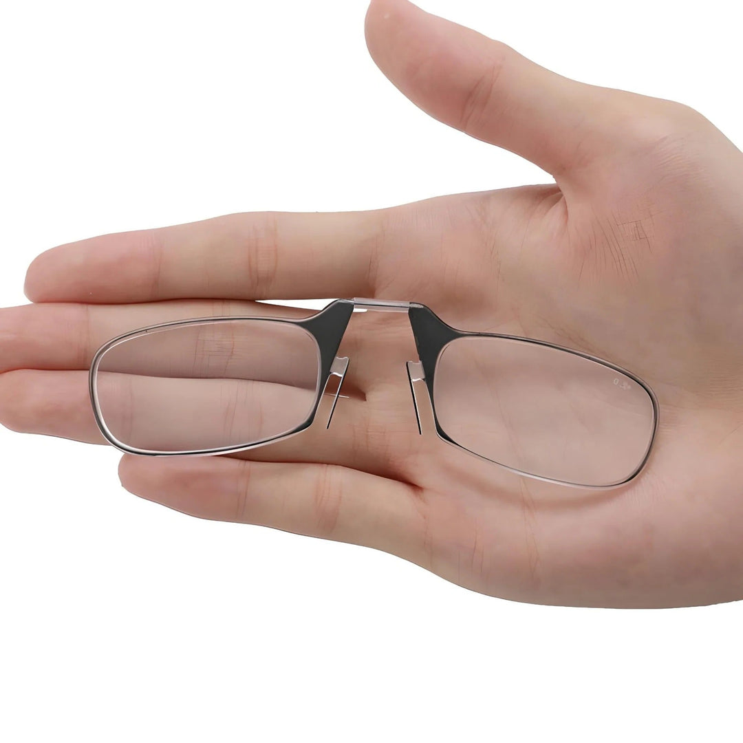 Retractable Nose Clip Reading Glasses with Portable Case