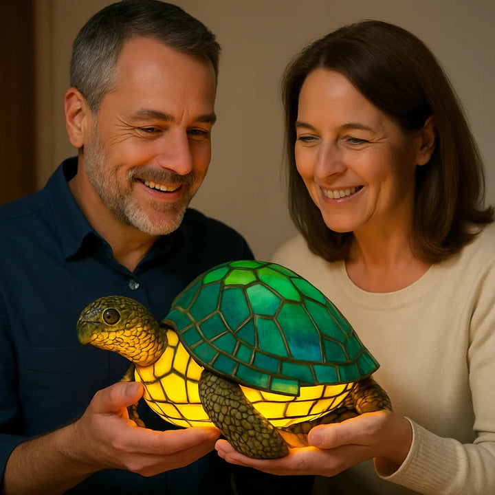 Turtle Shaped Lamp with Warm Light, Decorative Accent Piece