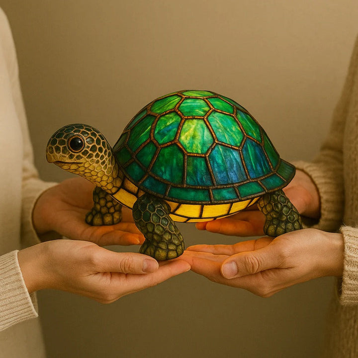 Turtle Shaped Lamp with Warm Light, Decorative Accent Piece