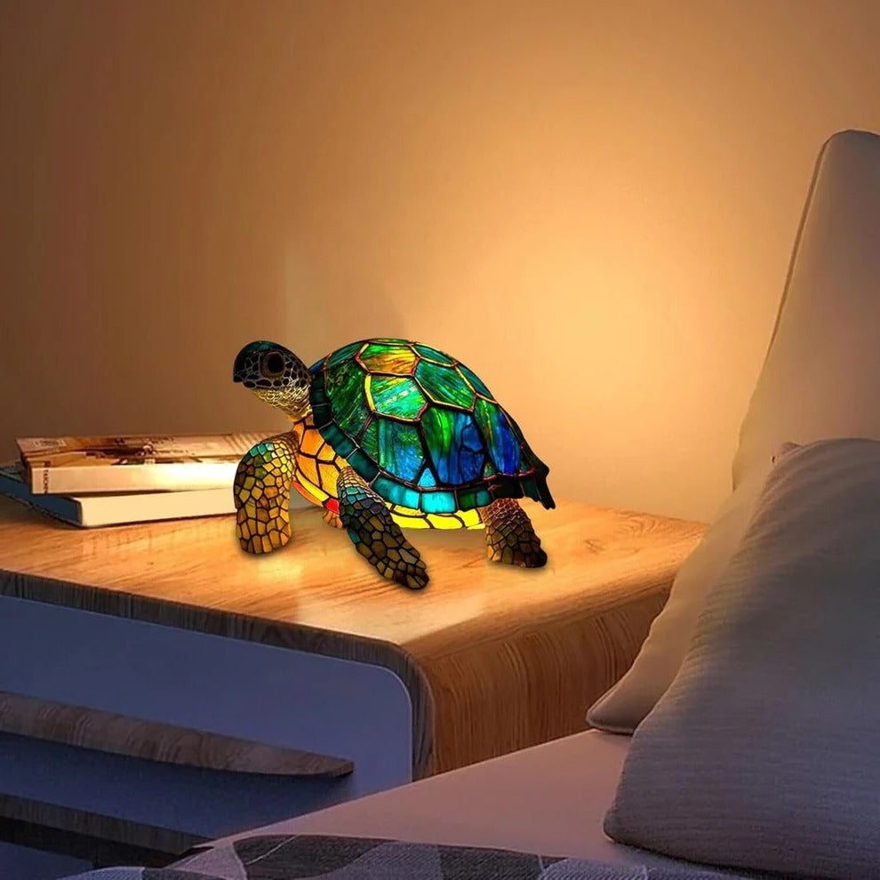 Turtle Shaped Lamp with Warm Light, Decorative Accent Piece