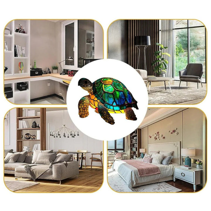 Turtle Shaped Lamp with Warm Light, Decorative Accent Piece