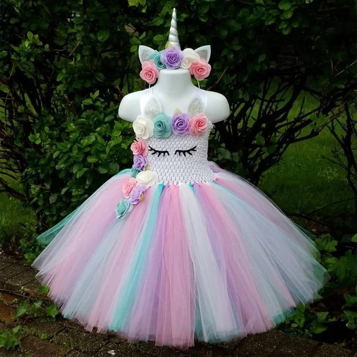 Pastel Princess Gown and Rainbow Unicorn Tutu