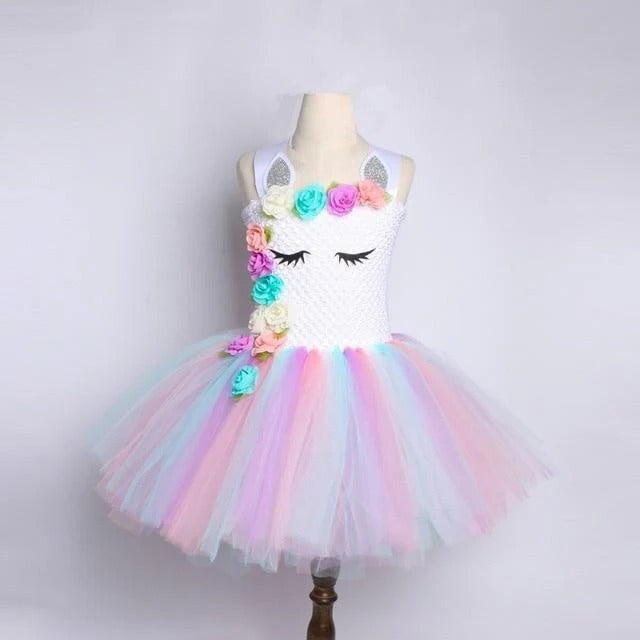 Pastel Princess Gown and Rainbow Unicorn Tutu