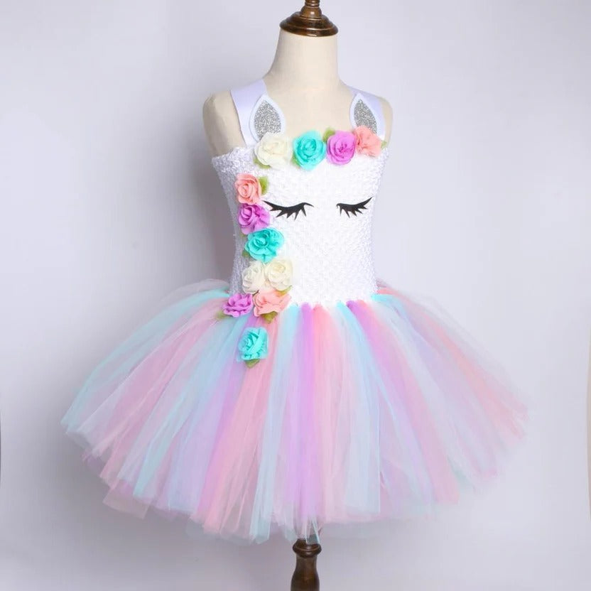 Pastel Princess Gown and Rainbow Unicorn Tutu
