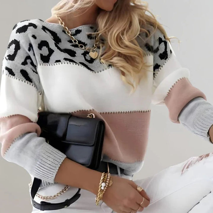 Wild Print Jumper Top with Leopard Pattern