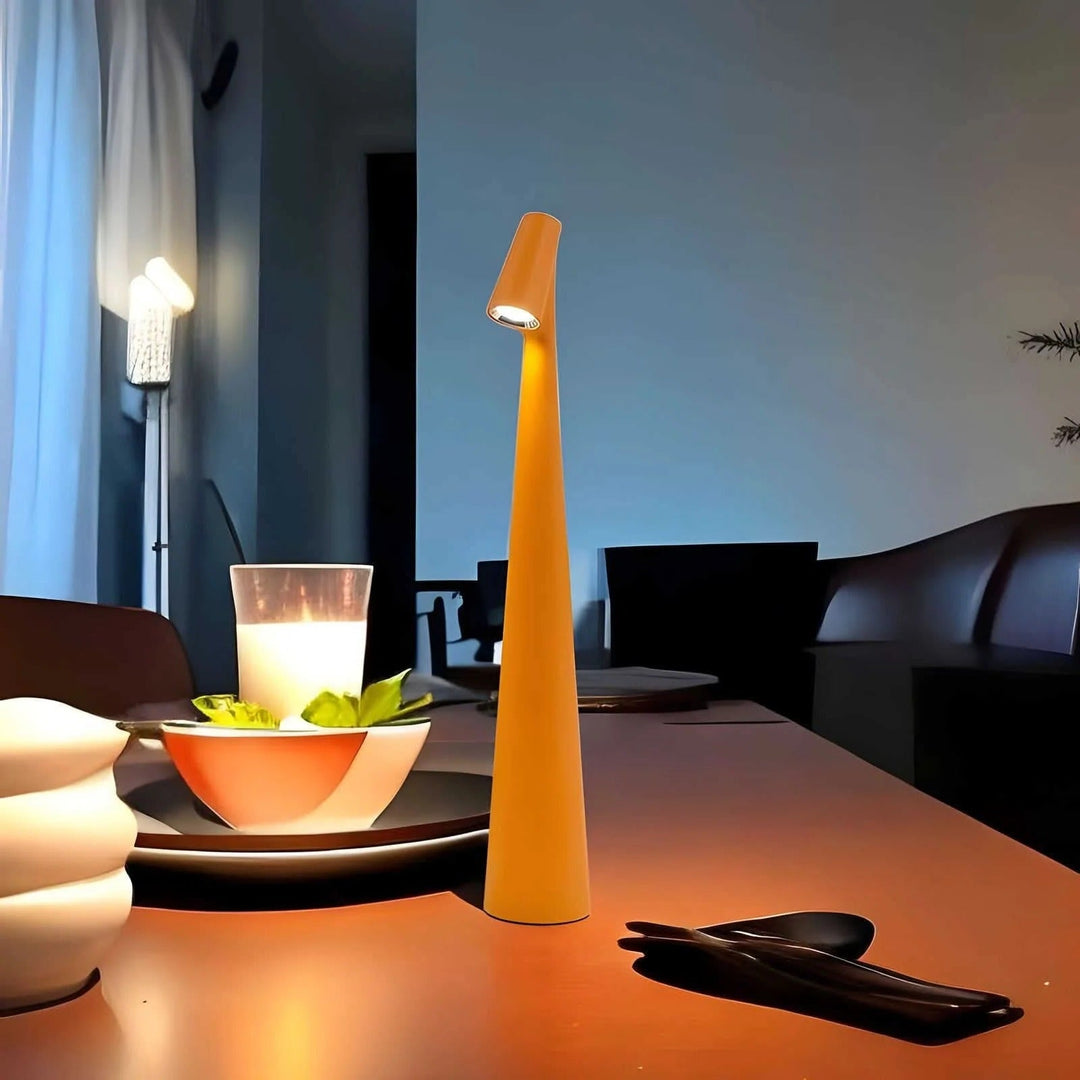 Rechargeable Aluminum Table Lamp with Adjustable Brightness and USB Port
