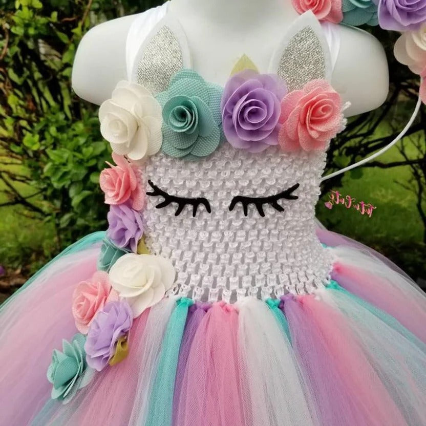 Pastel Princess Gown and Rainbow Unicorn Tutu